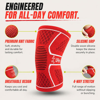 Knee Brace for Men and Women Knee Compression Sleeve Knee Support Wraps for Arthritis Joint Pain Relief, Workout, Swelling, Sports, Circulation, Running, Recovery for ACL & Meniscus Tear