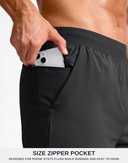 Men's Athletic Running Shorts 7"/5"/9" Zipper Pocket Lightweight Workout Gym Quick Dry Shorts Golf Tennis Hiking