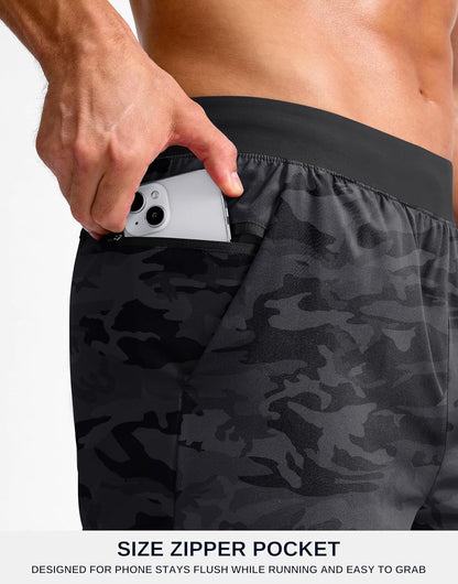 Men's Athletic Running Shorts 7"/5"/9" Zipper Pocket Lightweight Workout Gym Quick Dry Shorts Golf Tennis Hiking