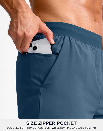 Men's Athletic Running Shorts 7"/5"/9" Zipper Pocket Lightweight Workout Gym Quick Dry Shorts Golf Tennis Hiking