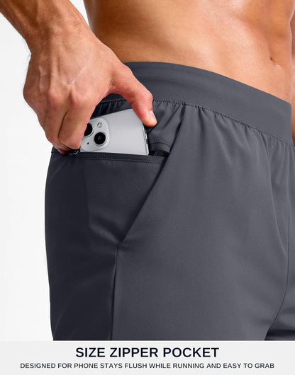 Men's Athletic Running Shorts 7"/5"/9" Zipper Pocket Lightweight Workout Gym Quick Dry Shorts Golf Tennis Hiking