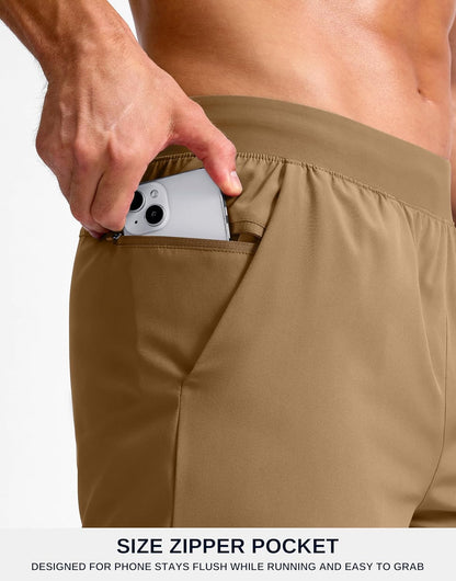 Men's Athletic Running Shorts 7"/5"/9" Zipper Pocket Lightweight Workout Gym Quick Dry Shorts Golf Tennis Hiking