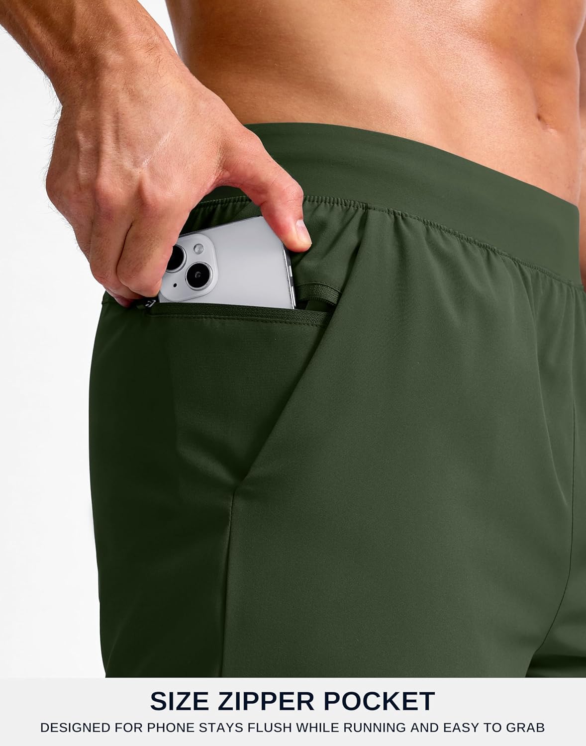 Men's Athletic Running Shorts 7"/5"/9" Zipper Pocket Lightweight Workout Gym Quick Dry Shorts Golf Tennis Hiking