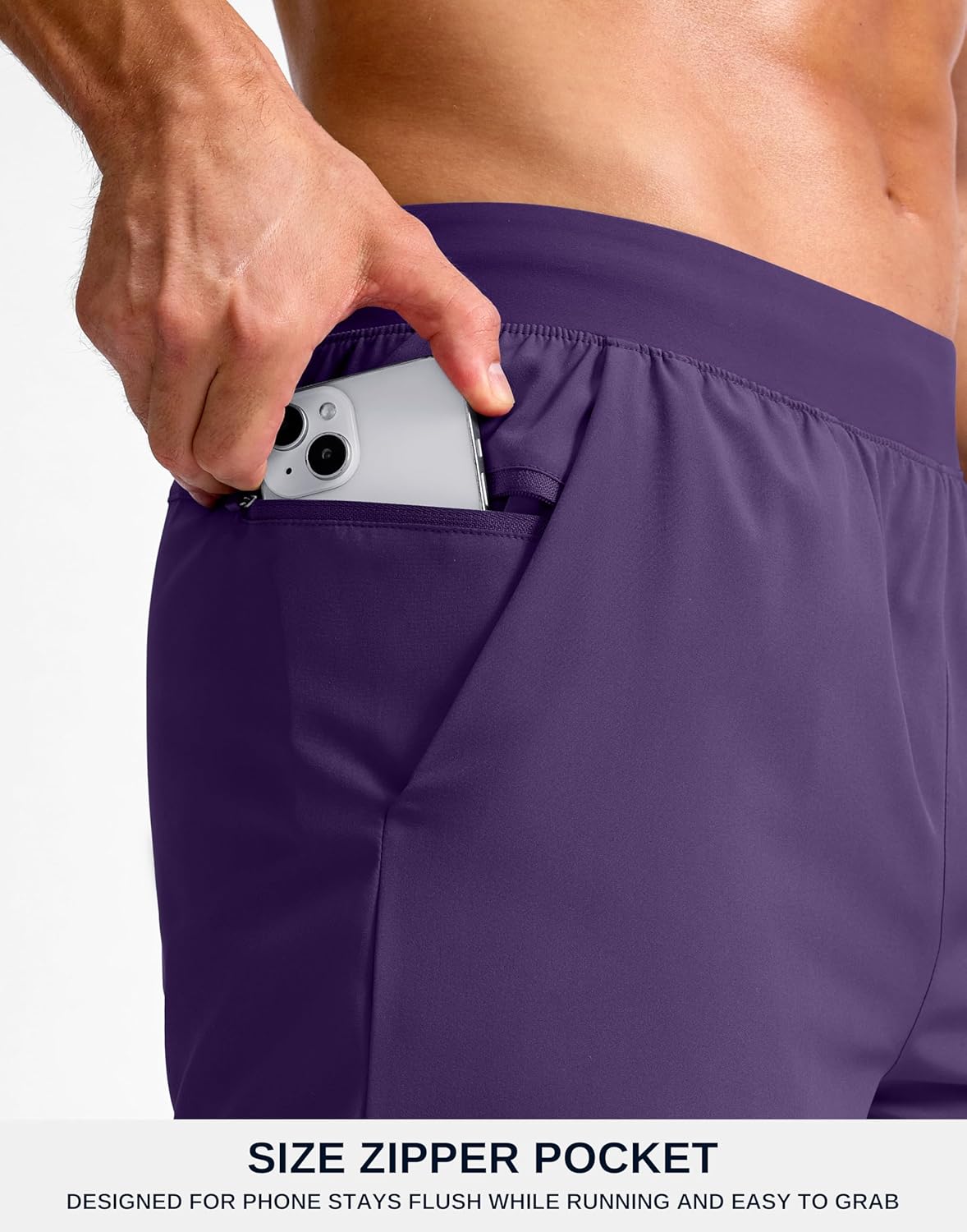 Men's Athletic Running Shorts 7"/5"/9" Zipper Pocket Lightweight Workout Gym Quick Dry Shorts Golf Tennis Hiking
