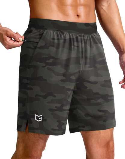 Men's Athletic Running Shorts 7"/5"/9" Zipper Pocket Lightweight Workout Gym Quick Dry Shorts Golf Tennis Hiking