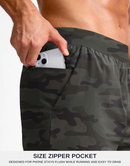 Men's Athletic Running Shorts 7"/5"/9" Zipper Pocket Lightweight Workout Gym Quick Dry Shorts Golf Tennis Hiking