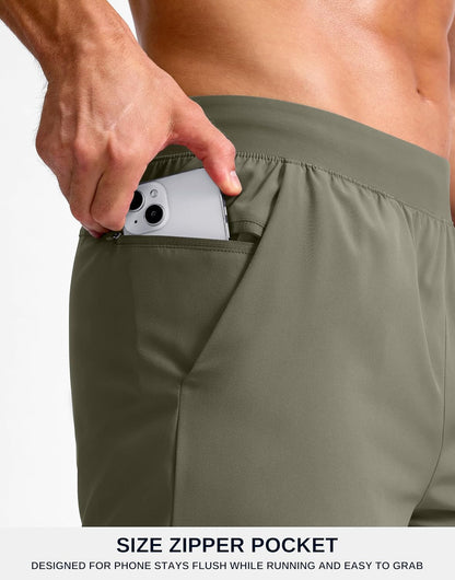 Men's Athletic Running Shorts 7"/5"/9" Zipper Pocket Lightweight Workout Gym Quick Dry Shorts Golf Tennis Hiking