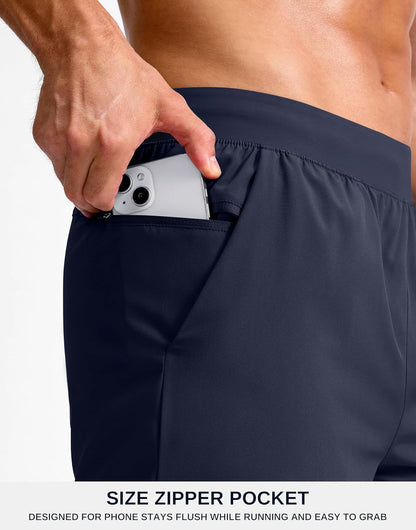 Men's Athletic Running Shorts 7"/5"/9" Zipper Pocket Lightweight Workout Gym Quick Dry Shorts Golf Tennis Hiking