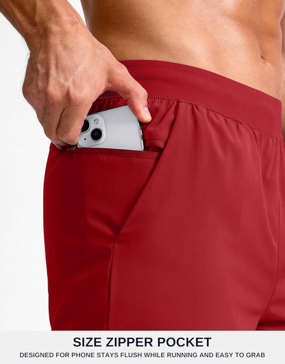 Men's Athletic Running Shorts 7"/5"/9" Zipper Pocket Lightweight Workout Gym Quick Dry Shorts Golf Tennis Hiking