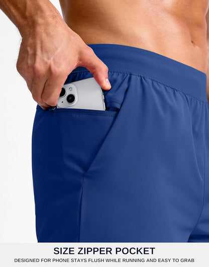 Men's Athletic Running Shorts 7"/5"/9" Zipper Pocket Lightweight Workout Gym Quick Dry Shorts Golf Tennis Hiking