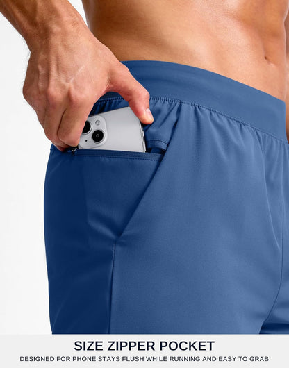 Men's Athletic Running Shorts 7"/5"/9" Zipper Pocket Lightweight Workout Gym Quick Dry Shorts Golf Tennis Hiking