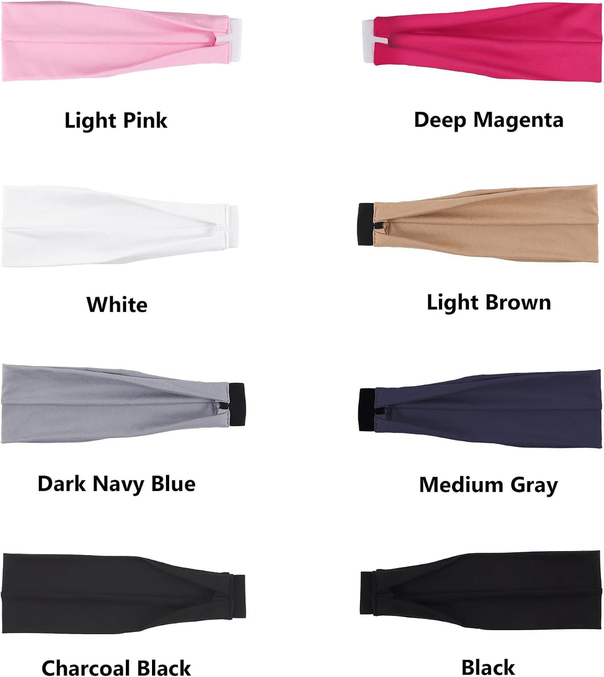 Headbands for Women – 8 Pack Wide Elastic Hair Bands, Soft Stretchy Non-Slip Sweatbands for Workouts, Yoga, Washing Face & Daily Wear