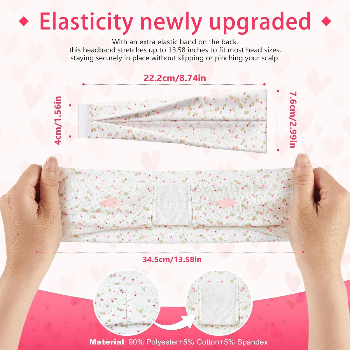 Headbands for Women – 8 Pack Wide Elastic Hair Bands, Soft Stretchy Non-Slip Sweatbands for Workouts, Yoga, Washing Face & Daily Wear
