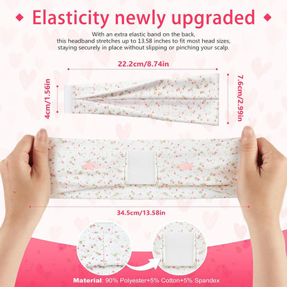 Headbands for Women – 8 Pack Wide Elastic Hair Bands, Soft Stretchy Non-Slip Sweatbands for Workouts, Yoga, Washing Face & Daily Wear