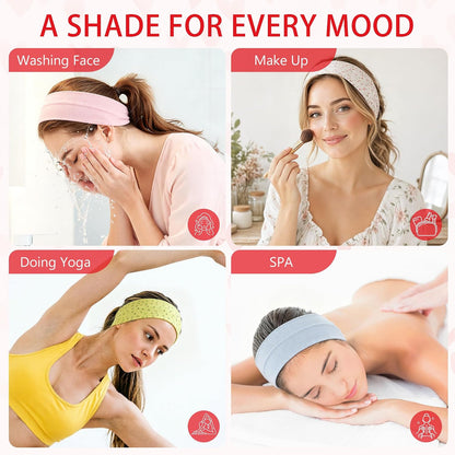 Headbands for Women – 8 Pack Wide Elastic Hair Bands, Soft Stretchy Non-Slip Sweatbands for Workouts, Yoga, Washing Face & Daily Wear