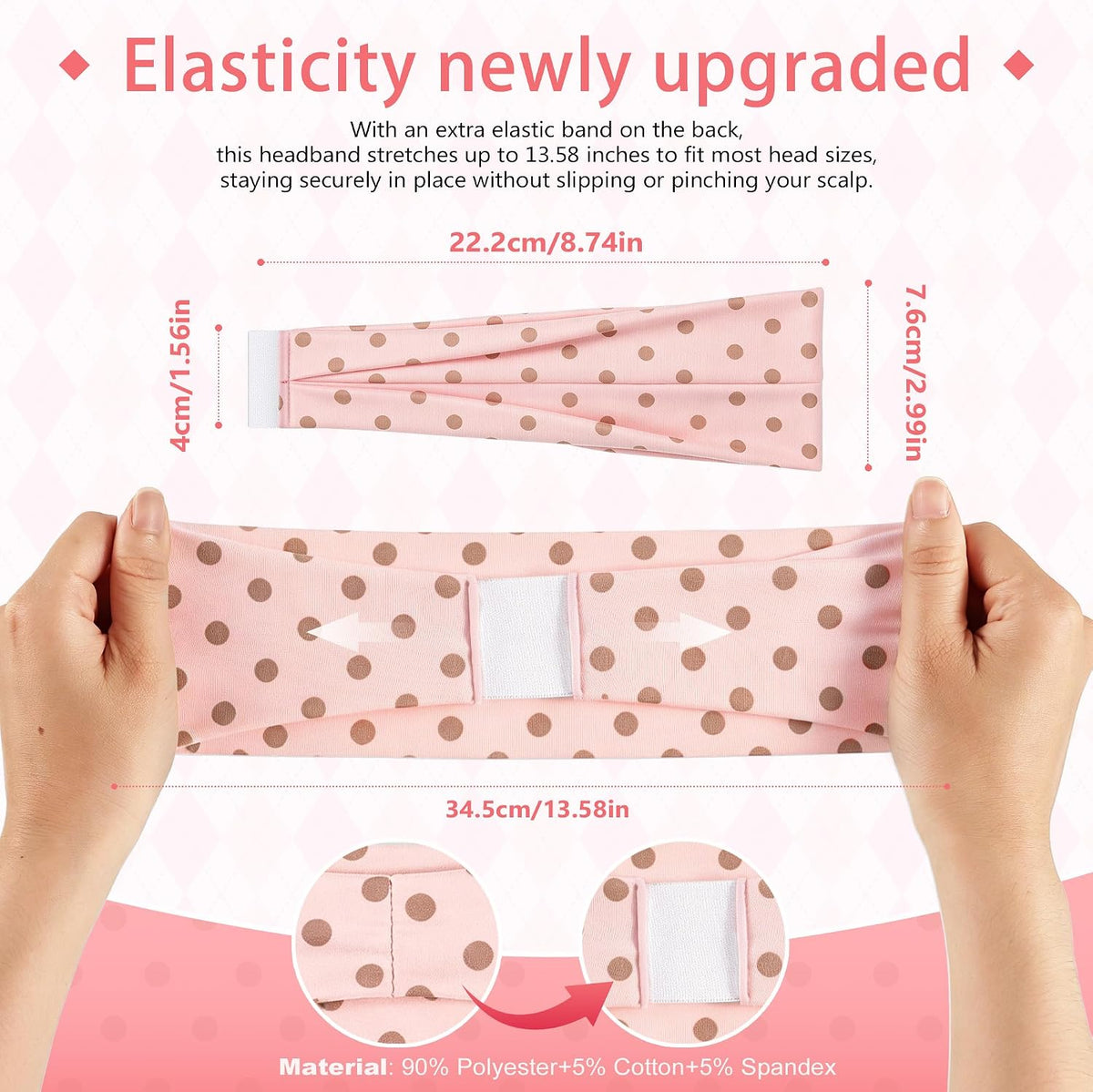Headbands for Women – 8 Pack Wide Elastic Hair Bands, Soft Stretchy Non-Slip Sweatbands for Workouts, Yoga, Washing Face & Daily Wear