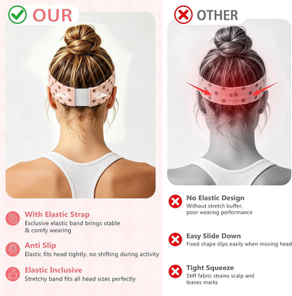 Headbands for Women – 8 Pack Wide Elastic Hair Bands, Soft Stretchy Non-Slip Sweatbands for Workouts, Yoga, Washing Face & Daily Wear