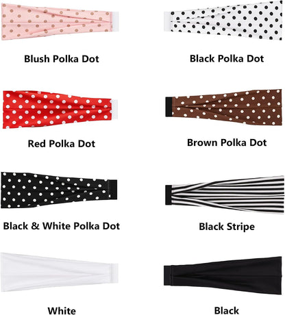 Headbands for Women – 8 Pack Wide Elastic Hair Bands, Soft Stretchy Non-Slip Sweatbands for Workouts, Yoga, Washing Face & Daily Wear