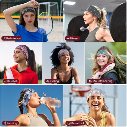 Headbands for Women – 8 Pack Wide Elastic Hair Bands, Soft Stretchy Non-Slip Sweatbands for Workouts, Yoga, Washing Face & Daily Wear