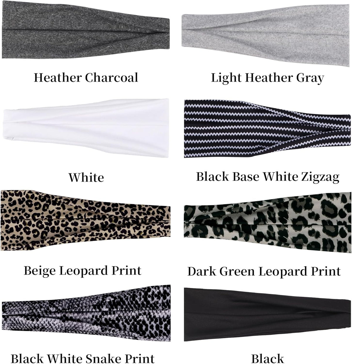 Headbands for Women – 8 Pack Wide Elastic Hair Bands, Soft Stretchy Non-Slip Sweatbands for Workouts, Yoga, Washing Face & Daily Wear