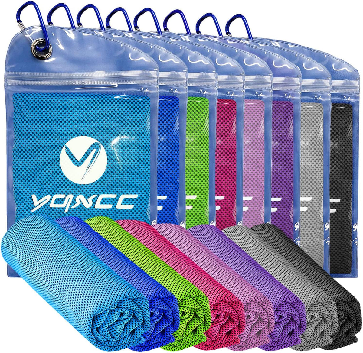 4 Pack Cooling Towels (47"x12"), Ice Cool Towels for Neck & Face