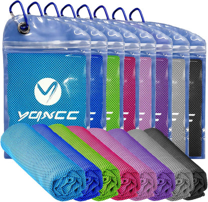 4 Pack Cooling Towels (47"x12"), Ice Cool Towels for Neck & Face