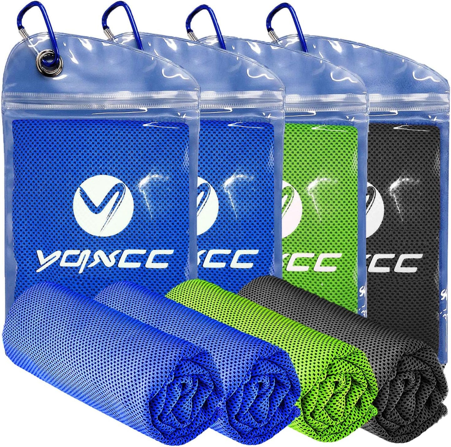 4 Pack Cooling Towels (47"x12"), Ice Cool Towels for Neck & Face
