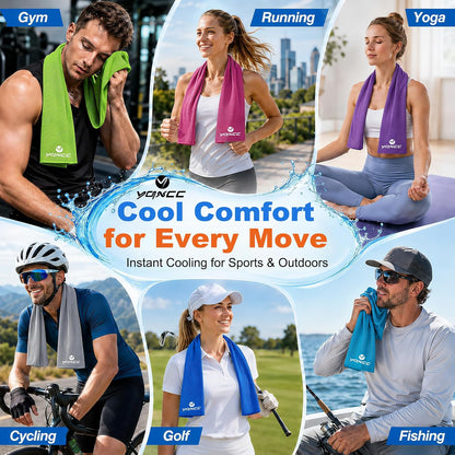 4 Pack Cooling Towels (47"x12"), Ice Cool Towels for Neck & Face