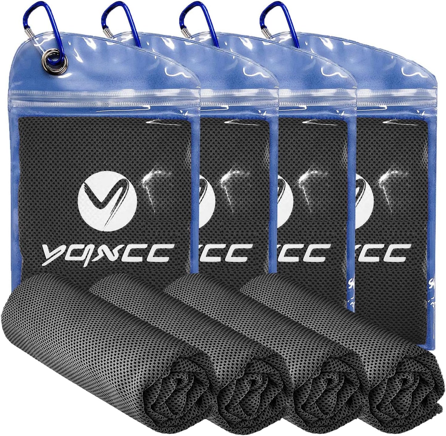 4 Pack Cooling Towels (47"x12"), Ice Cool Towels for Neck & Face
