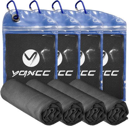 4 Pack Cooling Towels (47"x12"), Ice Cool Towels for Neck & Face