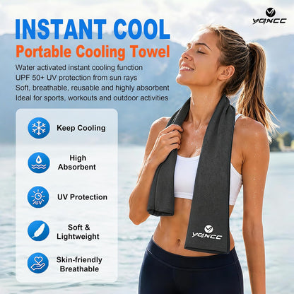4 Pack Cooling Towels (47"x12"), Ice Cool Towels for Neck & Face