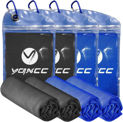 4 Pack Cooling Towels (47"x12"), Ice Cool Towels for Neck & Face