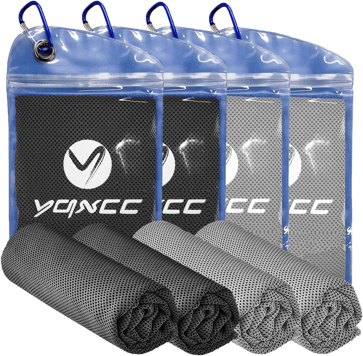 4 Pack Cooling Towels (47"x12"), Ice Cool Towels for Neck & Face