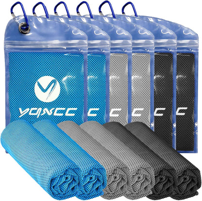 4 Pack Cooling Towels (47"x12"), Ice Cool Towels for Neck & Face
