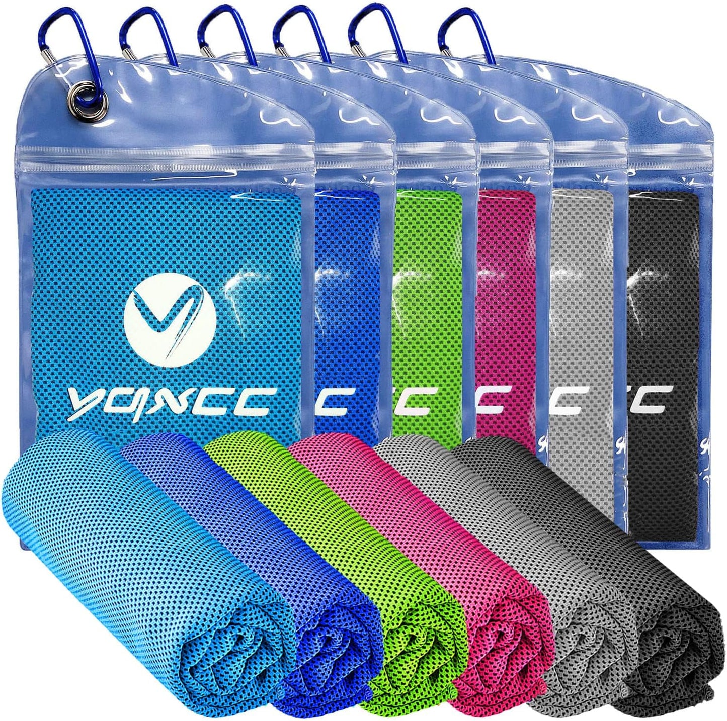 4 Pack Cooling Towels (47"x12"), Ice Cool Towels for Neck & Face