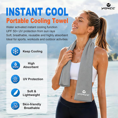 4 Pack Cooling Towels (47"x12"), Ice Cool Towels for Neck & Face
