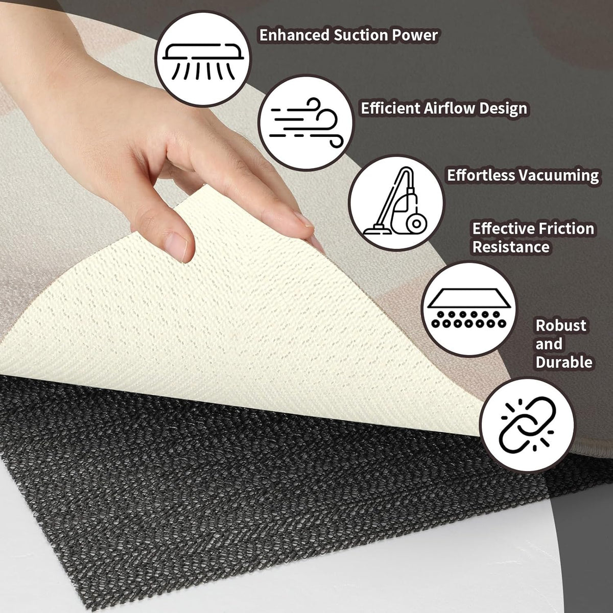 2x3 Rug Pad Gripper for Hardwood Tile Floors Carpet, Anti Slip Rug Grips, Dual Dense Non Slip Rug Pads Mats