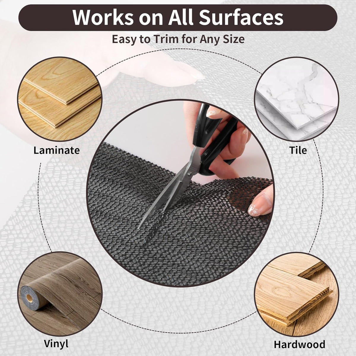 2x3 Rug Pad Gripper for Hardwood Tile Floors Carpet, Anti Slip Rug Grips, Dual Dense Non Slip Rug Pads Mats