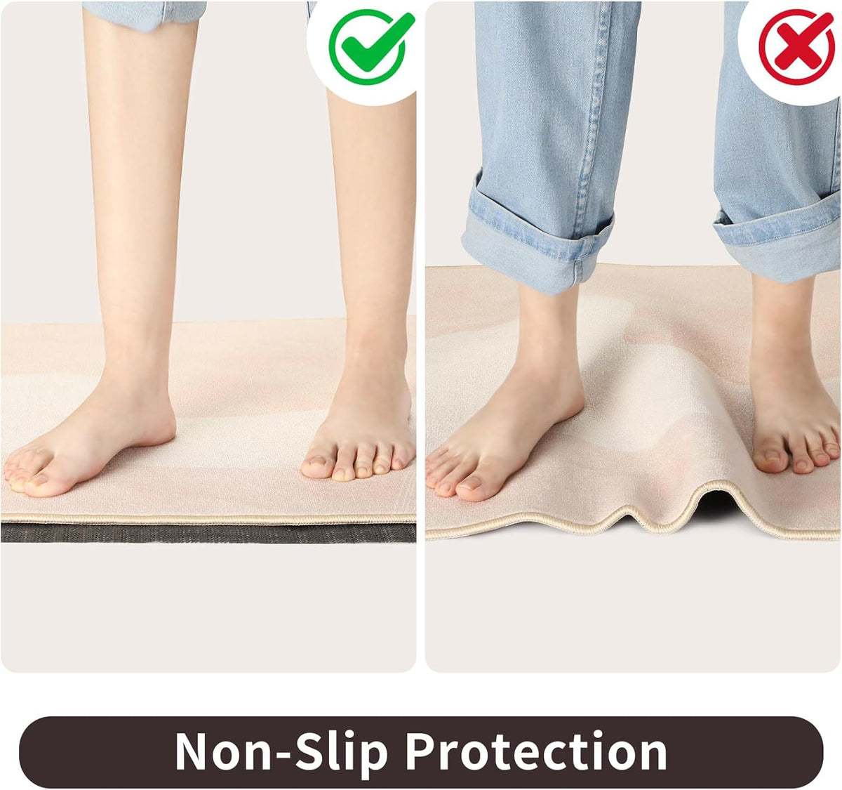 2x3 Rug Pad Gripper for Hardwood Tile Floors Carpet, Anti Slip Rug Grips, Dual Dense Non Slip Rug Pads Mats