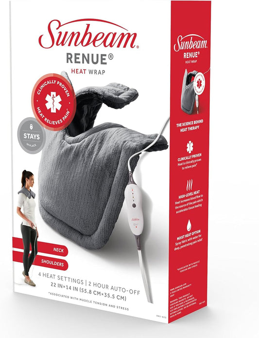 Heating Pad for Neck and Shoulder Pain Relief with Auto Shut Off and Moist Heating Option 22 x 14 Grey
