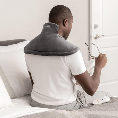 Heating Pad for Neck and Shoulder Pain Relief with Auto Shut Off and Moist Heating Option 22 x 14 Grey