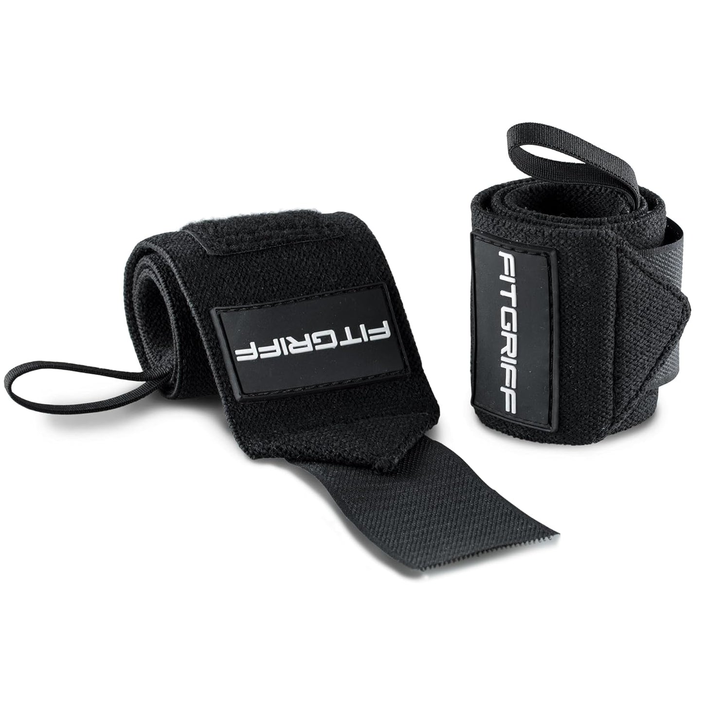 ® Wrist Wraps for Weightlifting (18") Heavy-Duty Support for Gym, Bench Press, and Pushups (1 Pair) - for Men and Women (Black)
