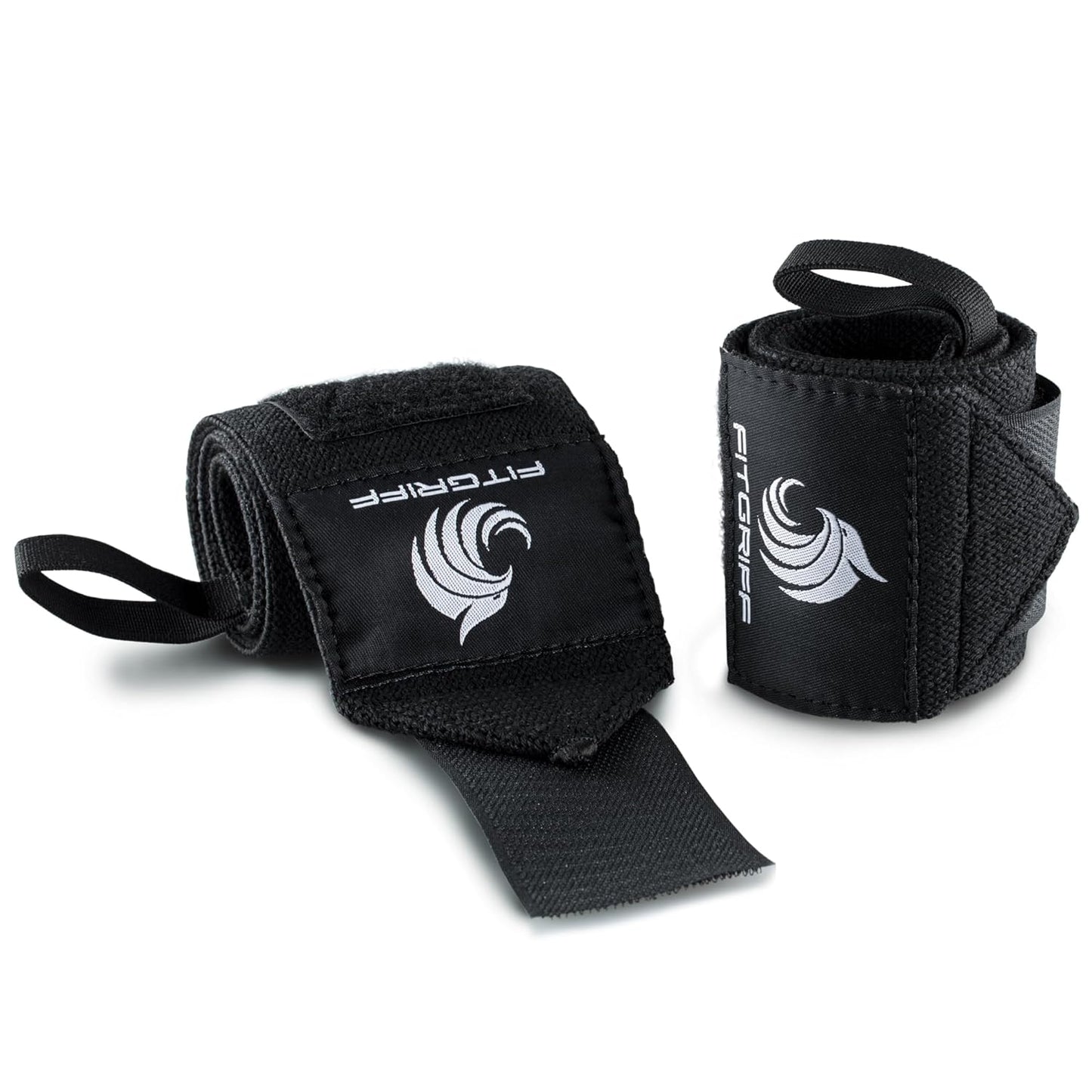 ® Wrist Wraps for Weightlifting (18") Heavy-Duty Support for Gym, Bench Press, and Pushups (1 Pair) - for Men and Women (Black)