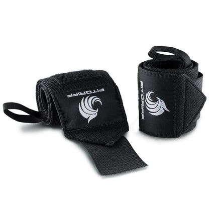 ® Wrist Wraps for Weightlifting (18") Heavy-Duty Support for Gym, Bench Press, and Pushups (1 Pair) - for Men and Women (Black)