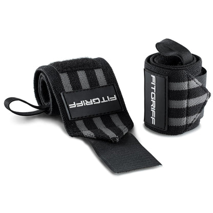 ® Wrist Wraps for Weightlifting (18") Heavy-Duty Support for Gym, Bench Press, and Pushups (1 Pair) - for Men and Women (Black)