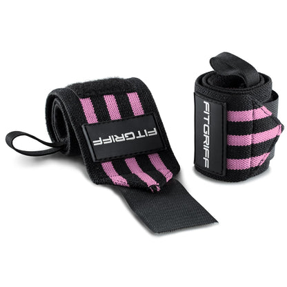 ® Wrist Wraps for Weightlifting (18") Heavy-Duty Support for Gym, Bench Press, and Pushups (1 Pair) - for Men and Women (Black)