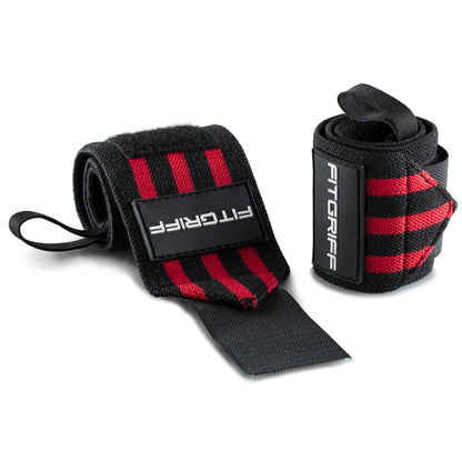 ® Wrist Wraps for Weightlifting (18") Heavy-Duty Support for Gym, Bench Press, and Pushups (1 Pair) - for Men and Women (Black)