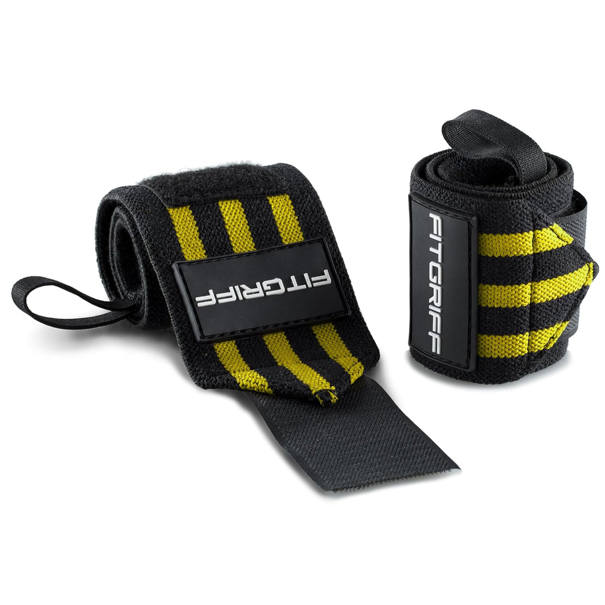 ® Wrist Wraps for Weightlifting (18") Heavy-Duty Support for Gym, Bench Press, and Pushups (1 Pair) - for Men and Women (Black)