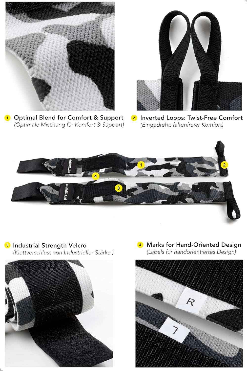 ® Wrist Wraps for Weightlifting (18") Heavy-Duty Support for Gym, Bench Press, and Pushups (1 Pair) - for Men and Women (Black)