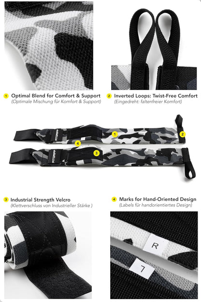 ® Wrist Wraps for Weightlifting (18") Heavy-Duty Support for Gym, Bench Press, and Pushups (1 Pair) - for Men and Women (Black)